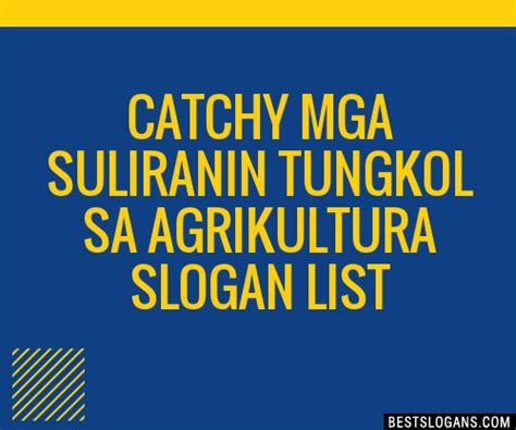 Tungkol Sa Agrikultura Tagalog Slogan Ideas .